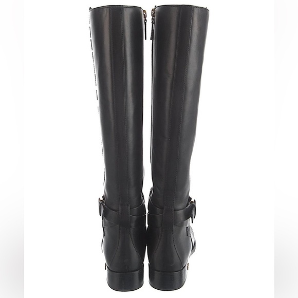 Tory Burch boots black leather knee high zip up boots tall boots fall boots - Picture 5 of 16